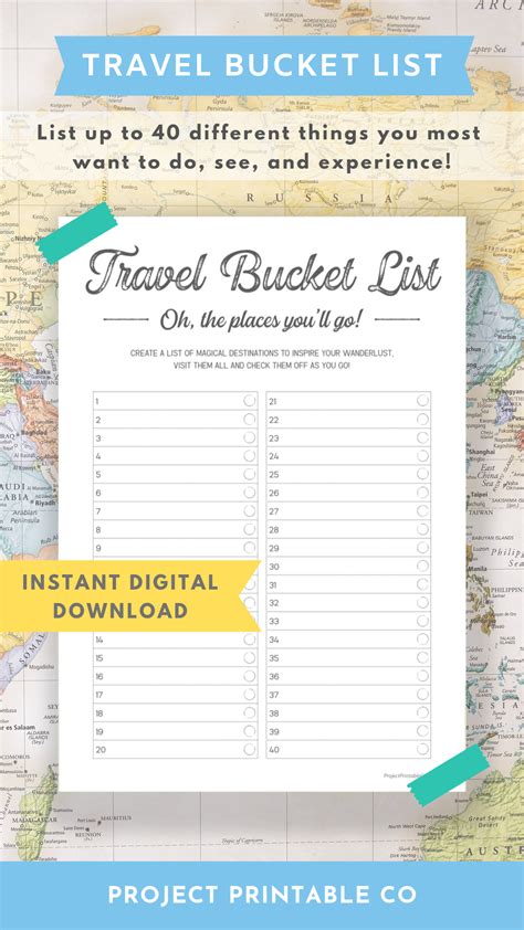 Travel Bucket List Template