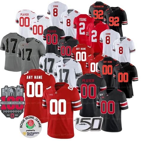 Ohio Football Custom State Buckeyes Jersey Harrison Jr. Emeka Egbuka C ...