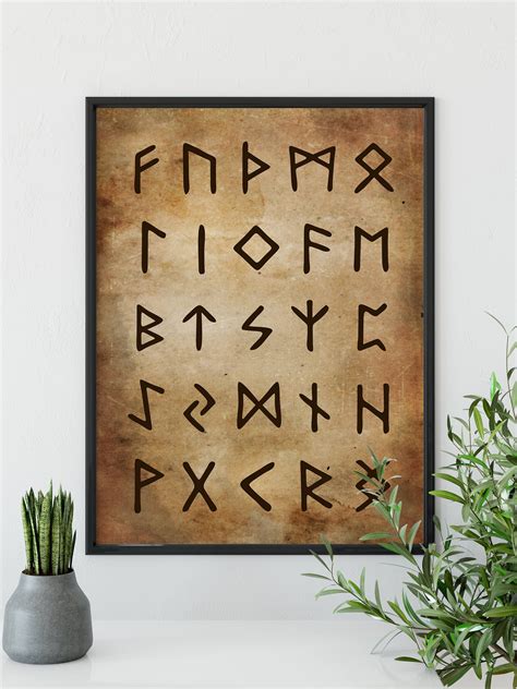 Viking Runes Wall Decoration Poster Printable Art Wall Art - Etsy