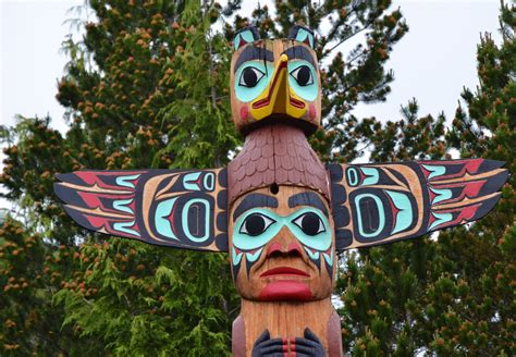 The Totem Poles in Ketchikan,Alaska