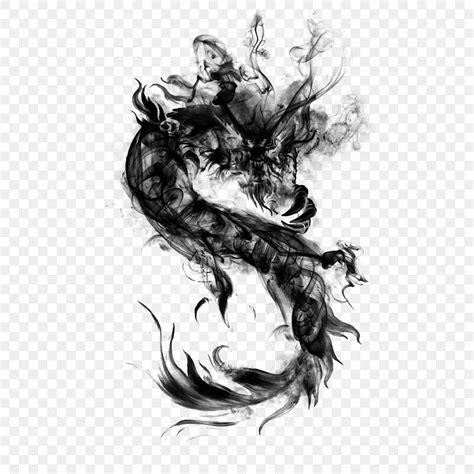 Ink Dragon PNG Image, Ink East Dragon Wild, Domineering, Fierce, Cool PNG Image For Free Download