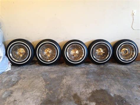 set of 5 14x7 triple gold Pre stamped 72 spoke Daytons