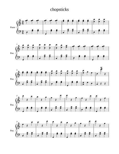 chopsticks Sheet music for Piano (Solo) Easy | Musescore.com