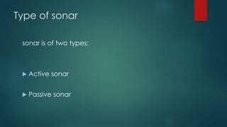 SONAR | PPT