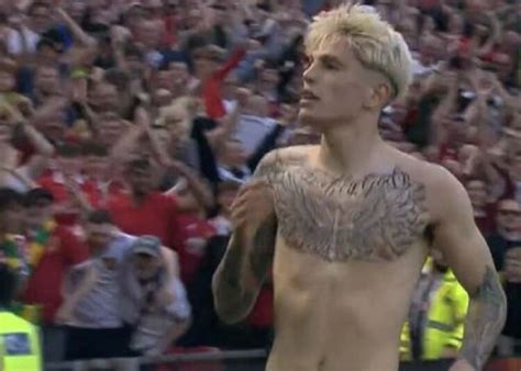 Garnacho is back, scored, and shirt off to show new tattoos he just got ...