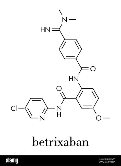 Betrixaban anticoagulant drug molecule. Skeletal formula Stock Vector ...