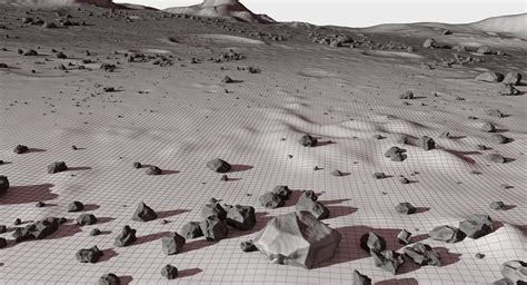 Mars Surface with rocks 3D Model - 3DmKits