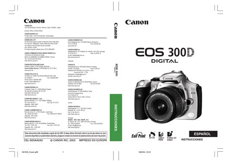 Canon EOS 300D Manual de usuario | Manualzz