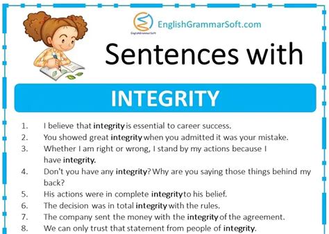 Sentences with Integrity - EnglishGrammarSoft