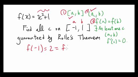 Rolle's Theorem Example - YouTube