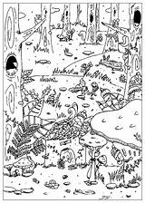 Enchanted Forest Coloring Page sketch template
