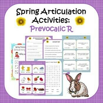 Spring Prevocalic R Articulation Activities by The Speech Spot Creations