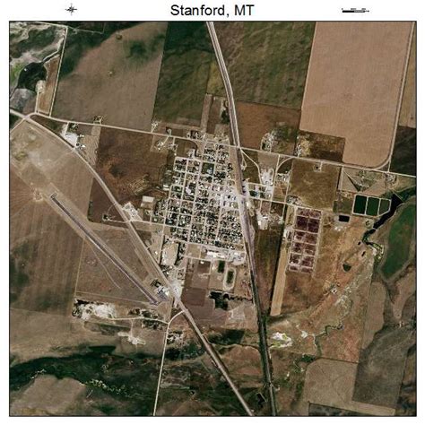 Aerial Photography Map of Stanford, MT Montana