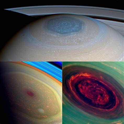 Amazing views of Saturn's North Pole. Up in the first slide you can see the hexagon in visible ...