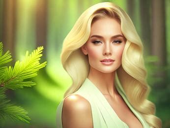 A woman with long blonde hair standing in a forest Image & Design ID 0000185717 - SmileTemplates.com