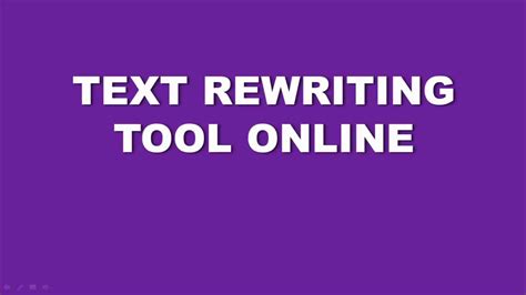 Text rewriting tool online - YouTube