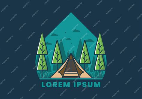 Premium Vector | Triangle tent camping flat illustration