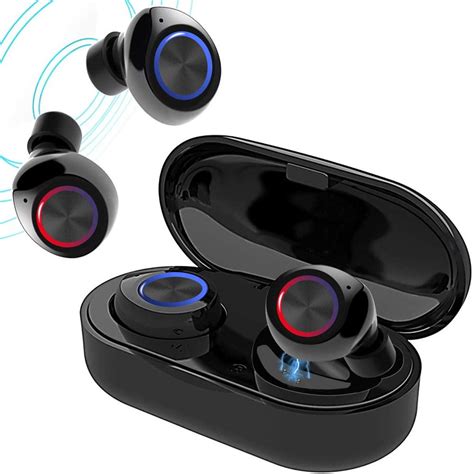 True Wireless Earbuds V5.0 Bluetooth Earbuds Waterpoof LED Sports in-Ear Wireless Headphones,HD ...