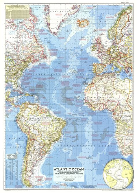 Atlantic Ocean Map 1955 | Maps.com.com