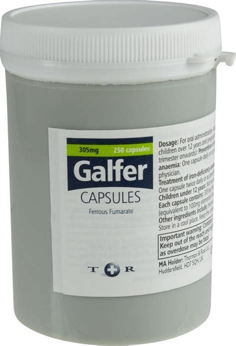 Galfer 305mg Ferrous Fumarate Capsules x 250 | EasyMeds Pharmacy