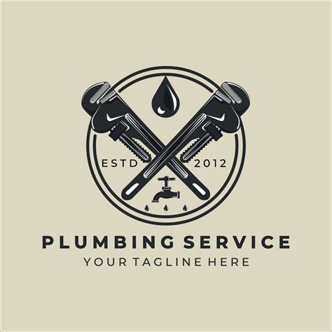 plumbing logo vintage vector illustration template design. plumber logo for professional ...