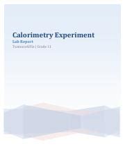 128382003-Calorimetry-Experiment-Lab-Report.pdf - Calorimetry ...