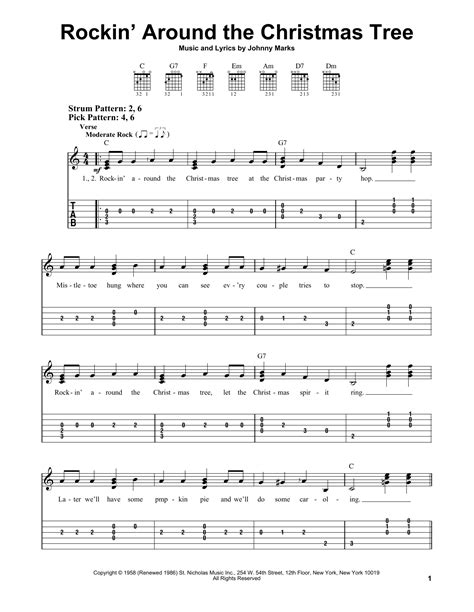 Rockin' Around The Christmas Tree by Brenda Lee - Easy Guitar Tab - Guitar Instructor