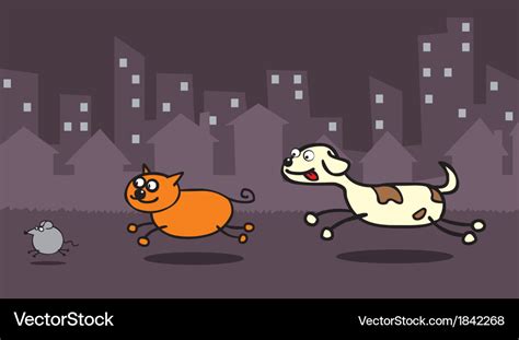 Dog Chasing Cat Cartoon