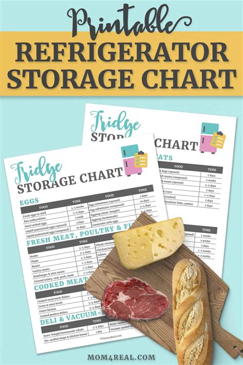 Printable Refrigerator Food Storage Chart - Mom 4 Real