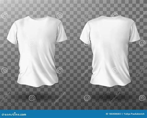 White T-shirt Mockup, T Shirt with Short Sleeves Stock Vector ...