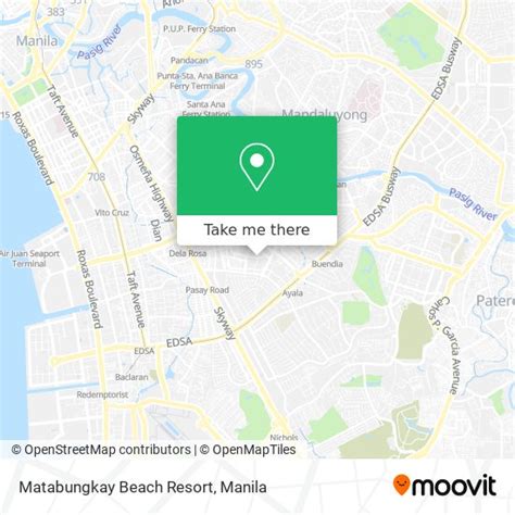 How to get to Matabungkay Beach Resort in Makati City by bus or train?