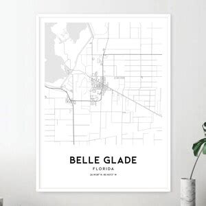 Belle Glade Map Print Belle Glade Map Poster Wall Art Fl - Etsy