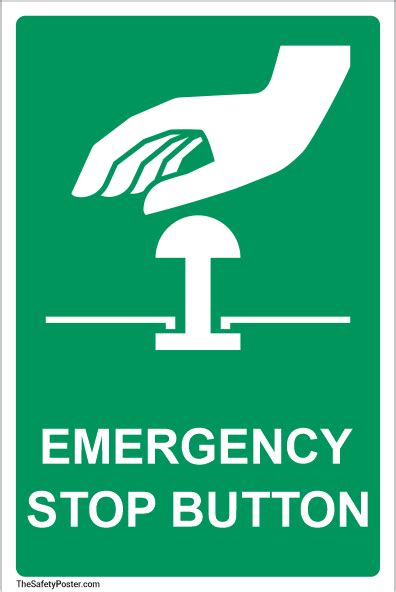 Emergency stop button sign | Emergency stop button meaning | Emergency stop button sign ...