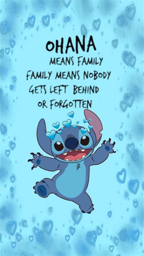 Download Happy Stitch Ohana Quote Wallpaper | Wallpapers.com