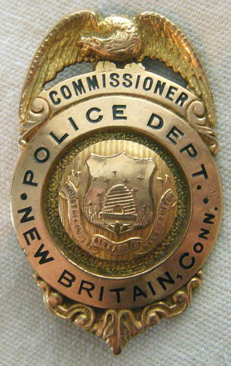 Circa 1900 New Britain, Connecticut Police Commissioner Badge in Gold ...