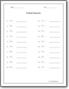 Working With Exponents Worksheet Pdf