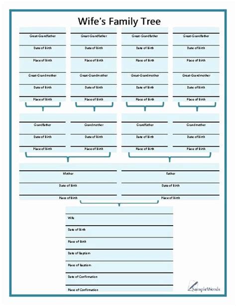 30 Family Tree forms Printable | Example Document Template