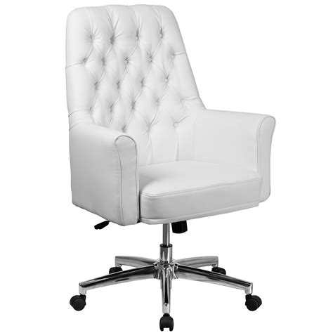 White Leather Desk Chair - White Swivel Desk Chair - Home Furniture ...