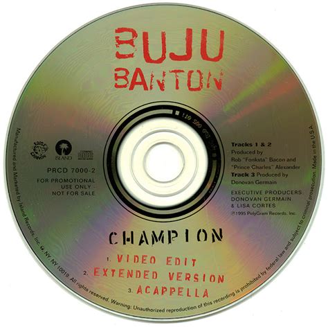 Promo, Import, Retail CD Singles & Albums: Buju Banton - Champion - (Promo CD Single) - 1995