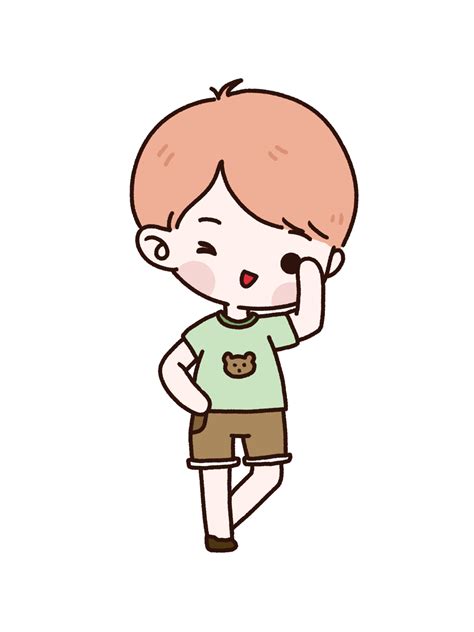 Cute boy doodle cartoon character 22311006 PNG