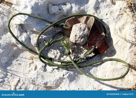 Ancient Weapon - Sling for Stone Throwing. Stock Photo - Image of shepherd, sling: 93209458