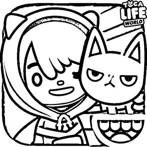 Toca Boca Coloring Pages Zeke And Pet Cat Coloring Pages Pets Cats ...