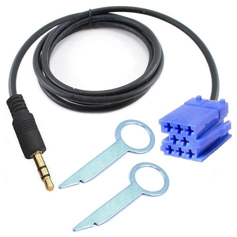 Biurlink Car CD 8Pin Mini ISO Aux in Adapter Cable and Removal Key Tools for Volkswagen Skoda ...