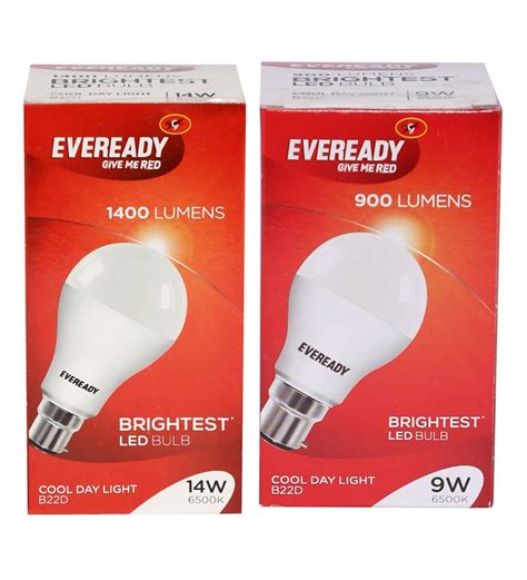 Buy Eveready LED Bulb Combo 9W pack of 2 With One Piece 14W - 6500K Online - LED Bulbs - LED ...