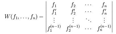 Wronskian, differential, determinant