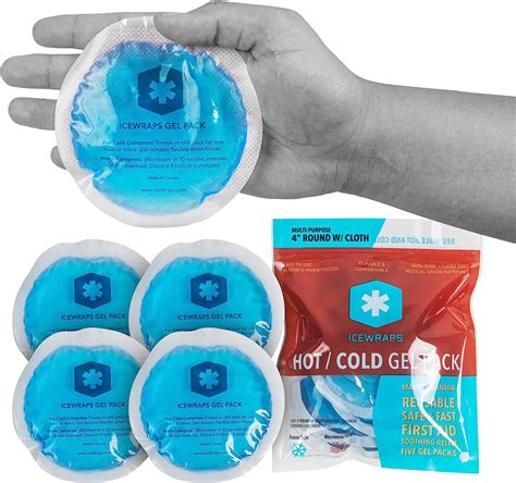 Amazon.com: ICEWRAPS Round Hot and Cold Gel Ice Packs Reusable with Cloth Backing | Reusable Gel ...