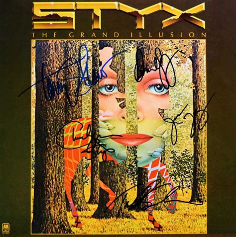 Styx signed The Grand Illusion album | EstateSales.org