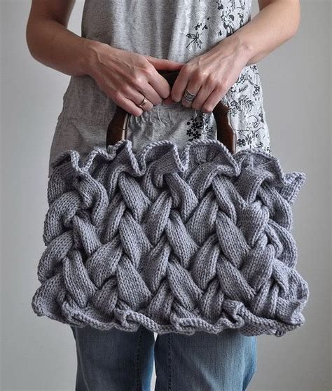 Plaited Fantasy - OOAK handknit designer handbag | Knitting patterns, Knitting, Hand knitting