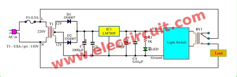 Daylight sensor switch circuit,control artificial waterfall