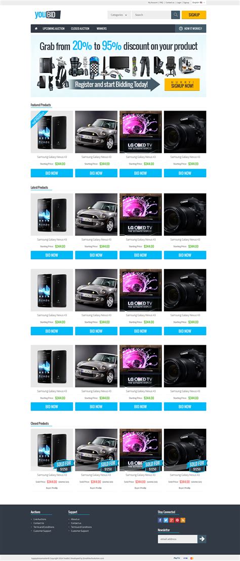 Responsive Bootstrap Auction Website Template :: Behance